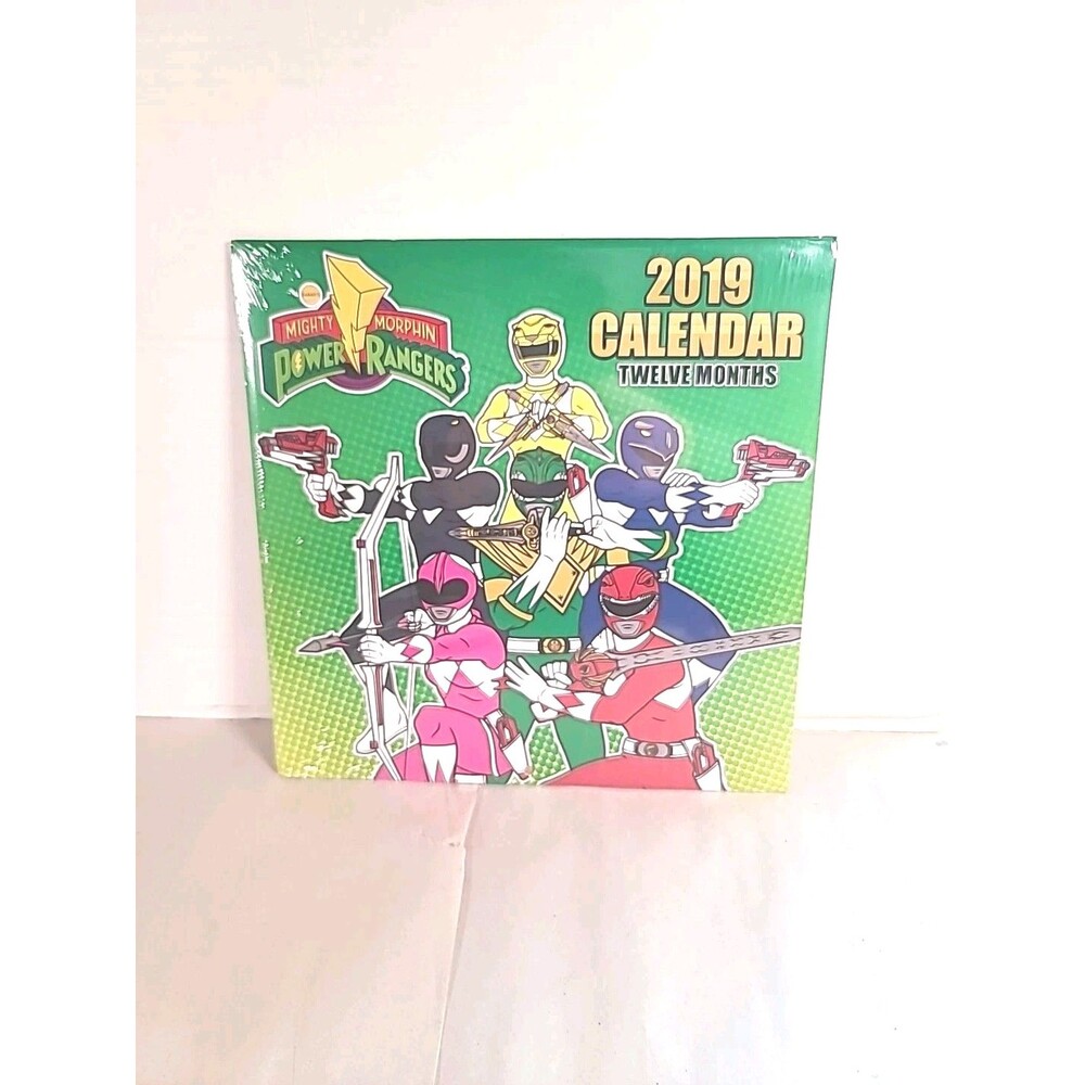 NOS Sealed 2019 Mighty Morphin Power Rangers 12 Month Wall Calendar 10"X10"